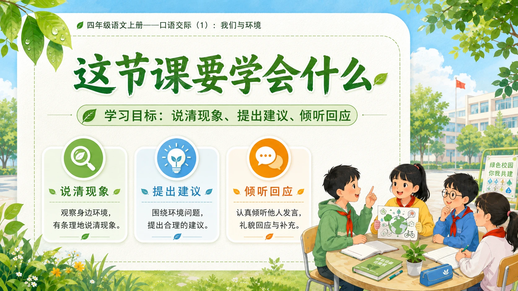小学六年制统编教材系列课件——四年级语文上册口语交际：《我们与环境》 - 预览图5