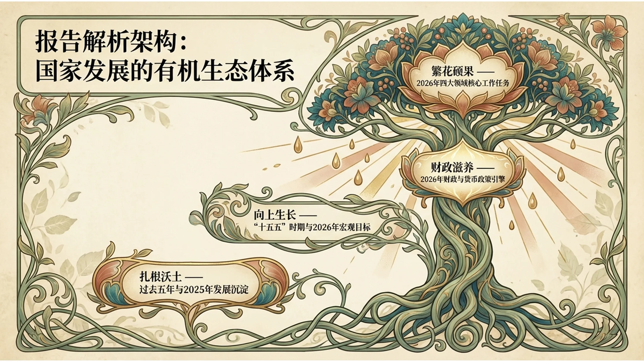 新艺术风格政府工作报告PPT - 预览图1