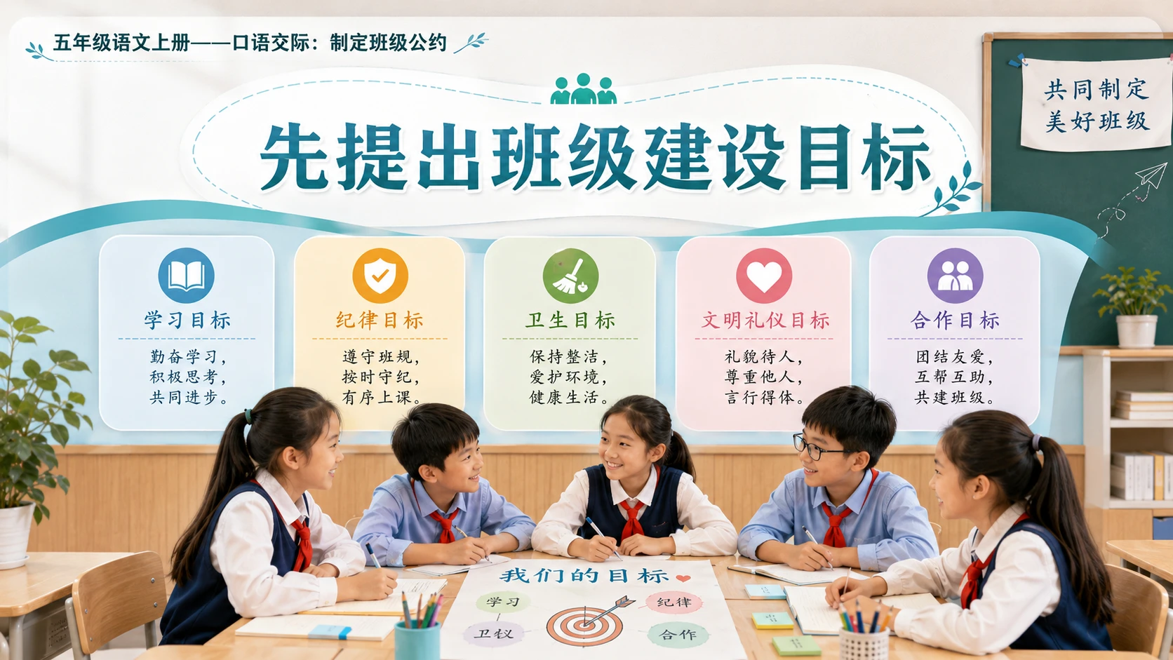 小学六年制统编教材系列课件——五年级语文上册口语交际：制定班级公约 - 预览图4