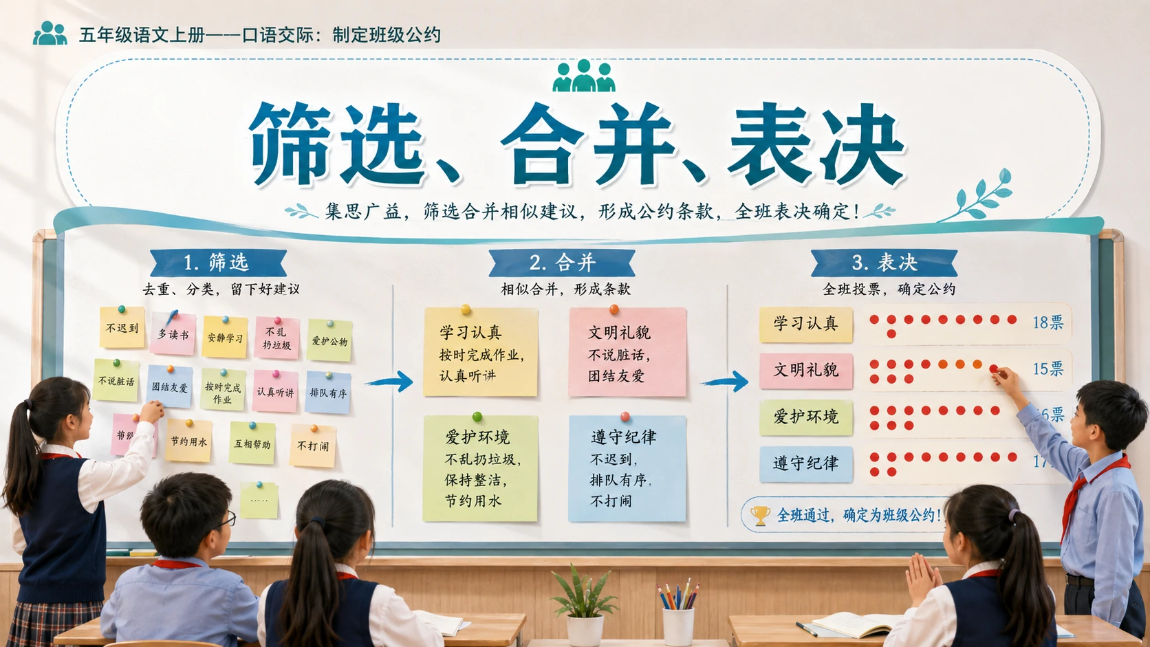 小学六年制统编教材系列课件——五年级语文上册口语交际：制定班级公约 - 预览图5