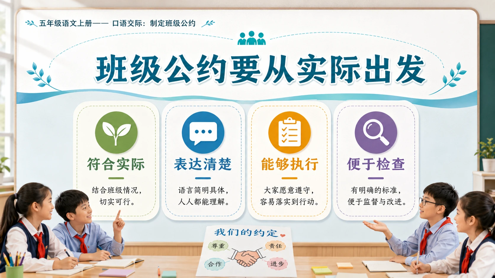 小学六年制统编教材系列课件——五年级语文上册口语交际：制定班级公约 - 预览图7