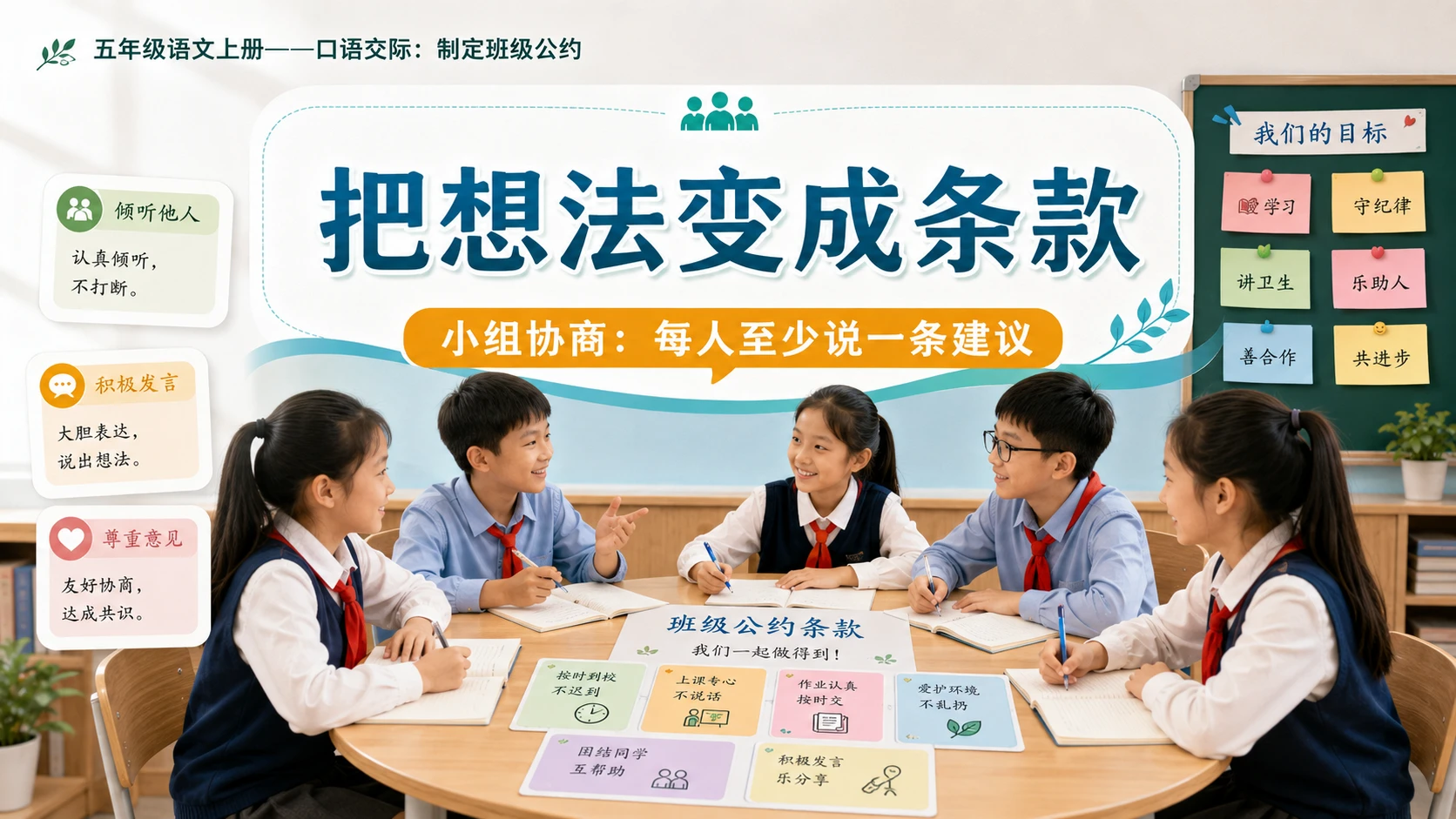 小学六年制统编教材系列课件——五年级语文上册口语交际：制定班级公约 - 预览图8