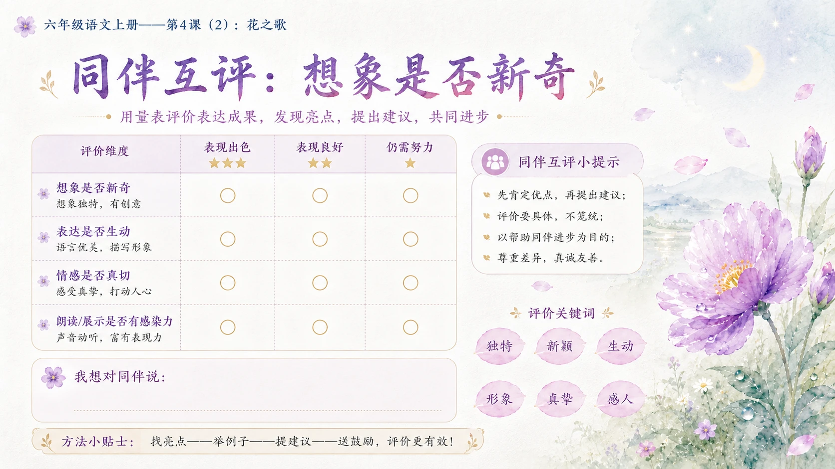 小学六年制统编教材系列课件——六年级语文上册第4课（2）：花之歌 - 预览图8