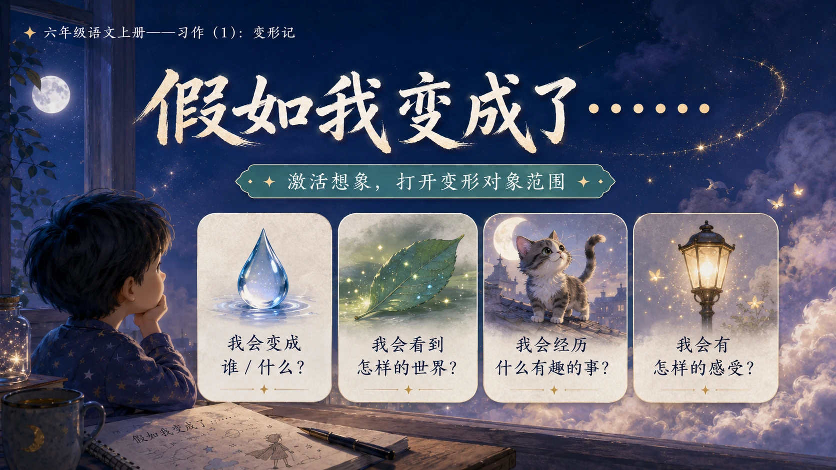 小学六年制统编教材系列课件——六年级语文上册习作（1）：变形记 - 预览图1