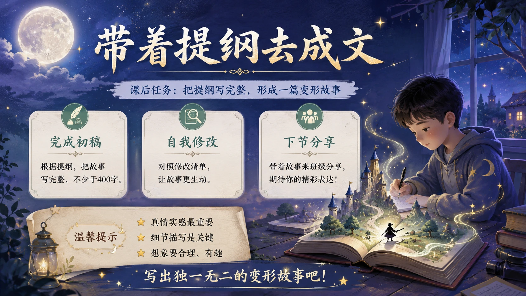 小学六年制统编教材系列课件——六年级语文上册习作（1）：变形记 - 预览图11