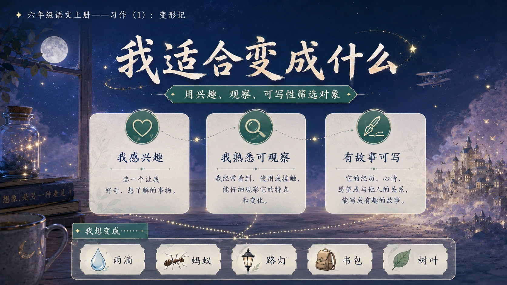 小学六年制统编教材系列课件——六年级语文上册习作（1）：变形记 - 预览图4