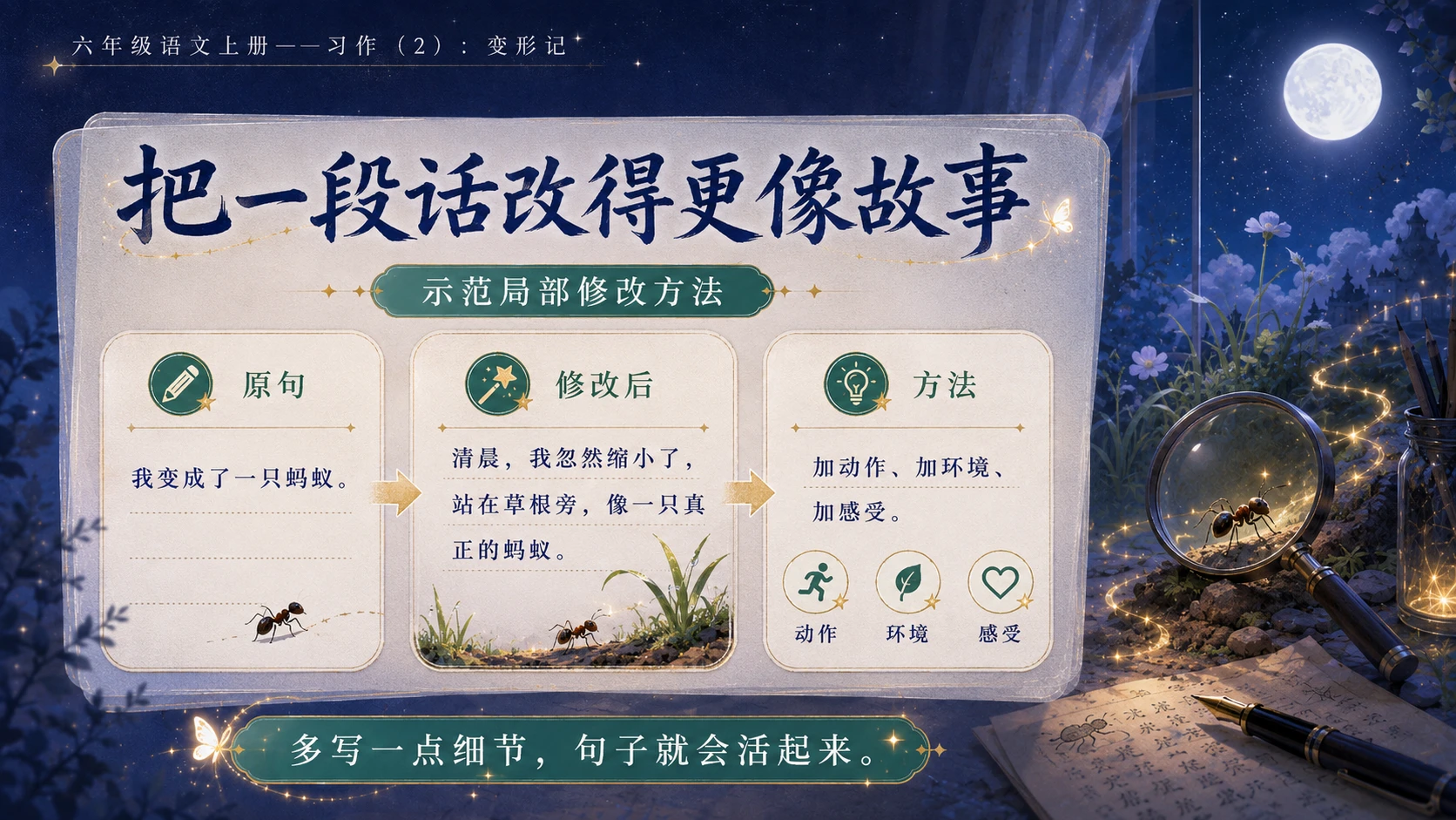 小学六年制统编教材系列课件——六年级语文上册习作（2）：变形记 - 预览图11