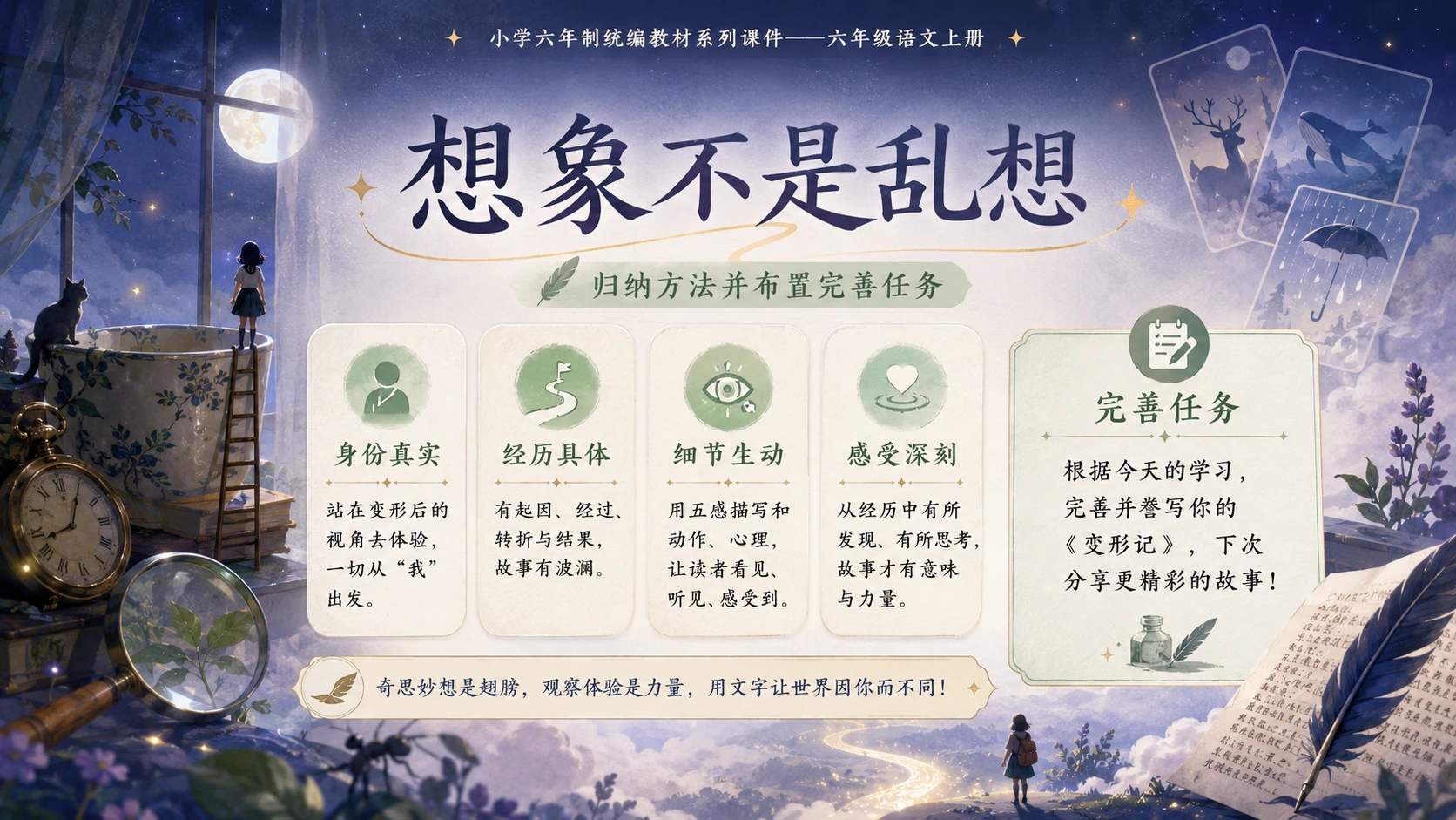 小学六年制统编教材系列课件——六年级语文上册习作（2）：变形记 - 预览图2