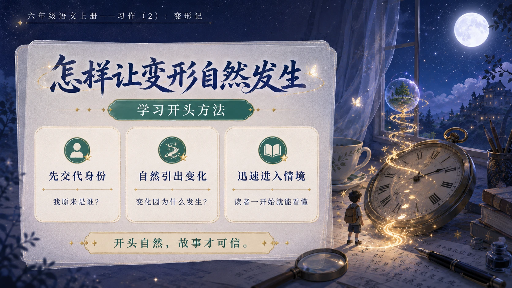 小学六年制统编教材系列课件——六年级语文上册习作（2）：变形记 - 预览图5