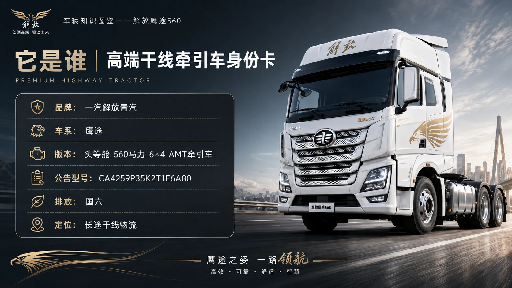 万物知识图鉴系列作品PPT——解放鹰途560 - 预览图1