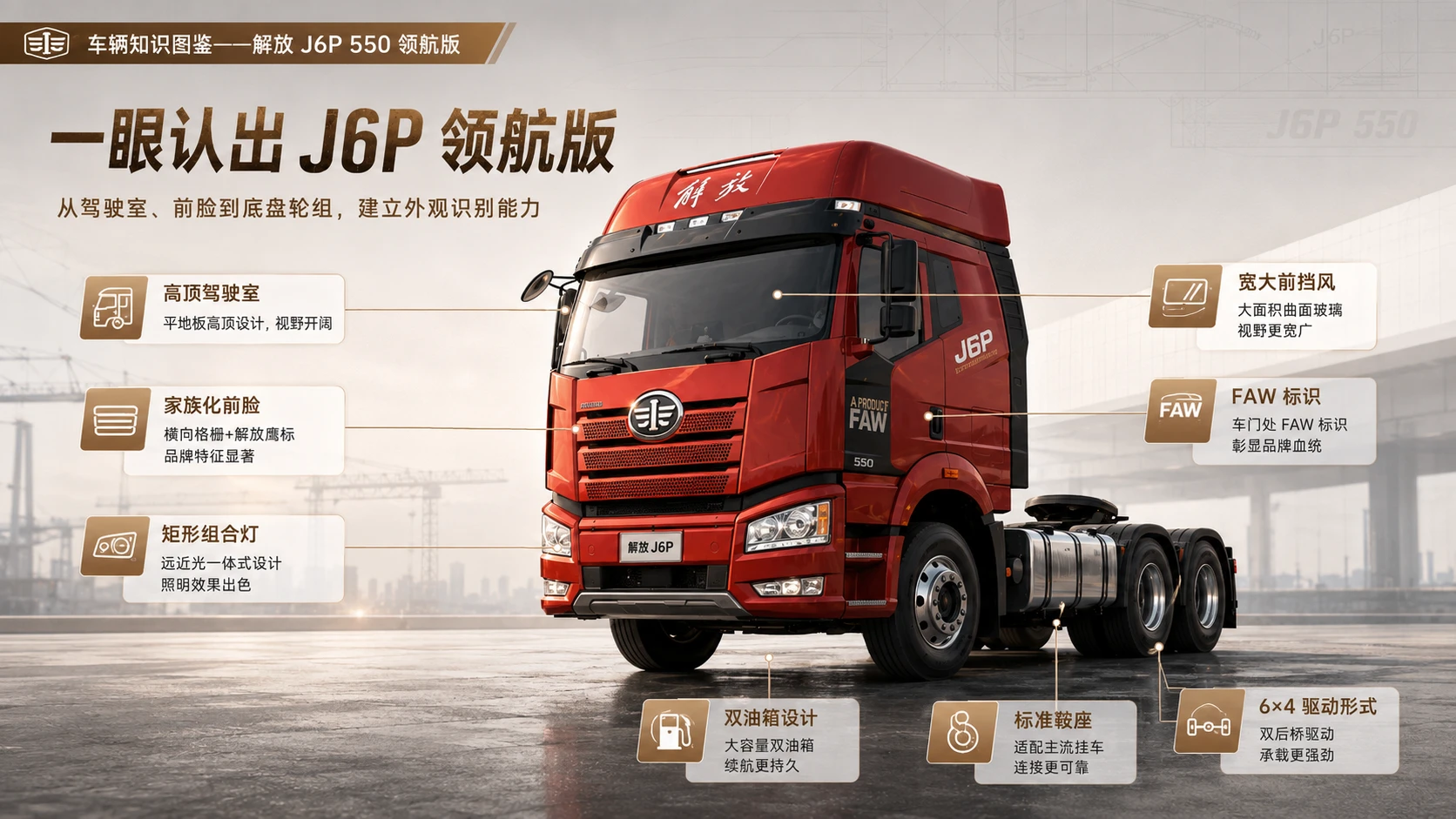 万物知识图鉴系列作品PPT——解放J6P550领航版 - 预览图2