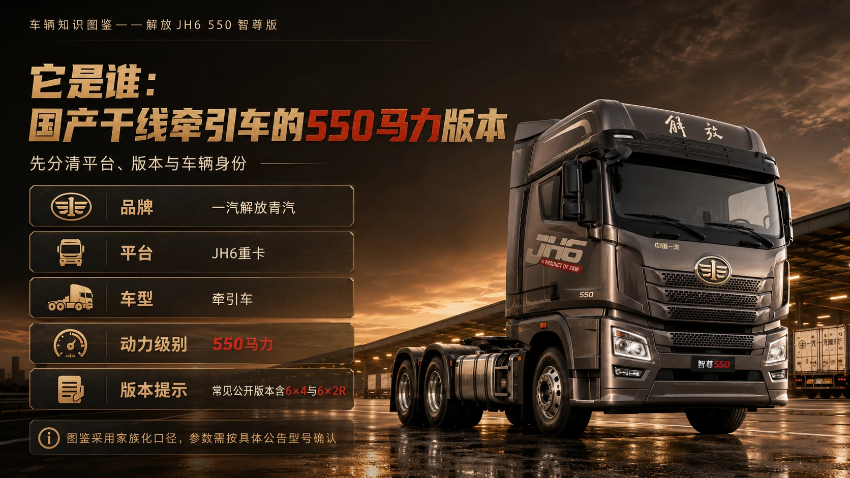 万物知识图鉴系列作品PPT——解放JH6_550智尊版 - 预览图1