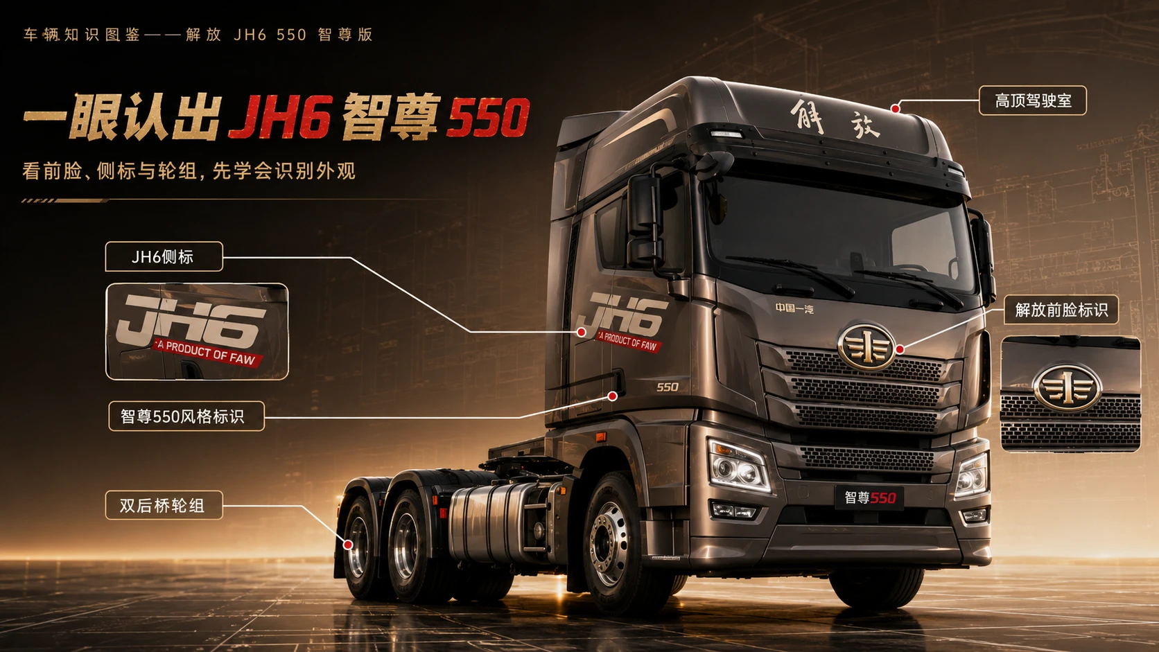 万物知识图鉴系列作品PPT——解放JH6_550智尊版 - 预览图2