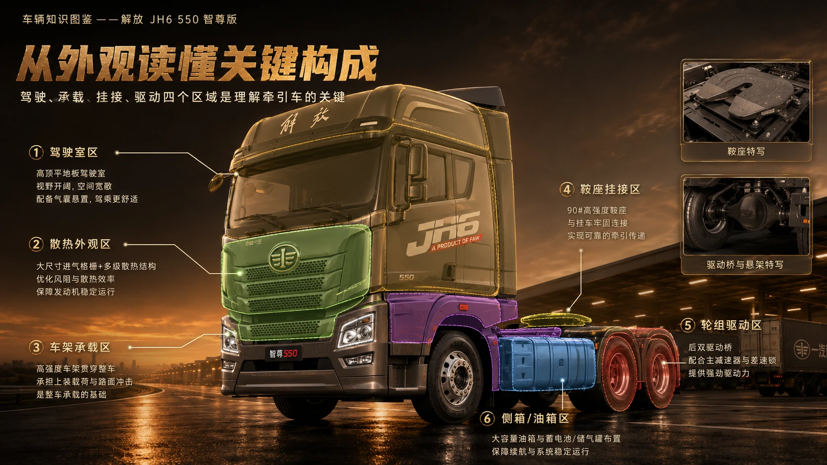万物知识图鉴系列作品PPT——解放JH6_550智尊版 - 预览图4