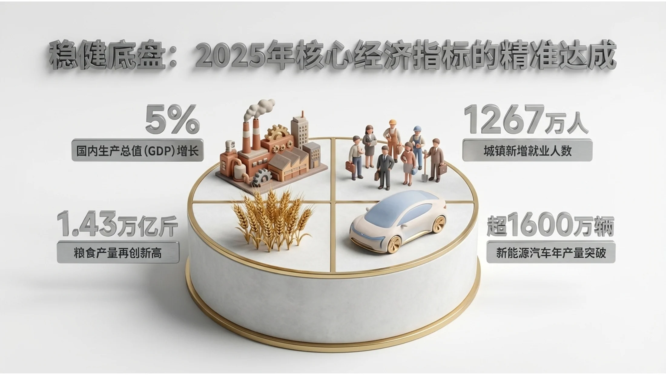 3D渲染金属玻璃风格政府工作报告PPT - 预览图2