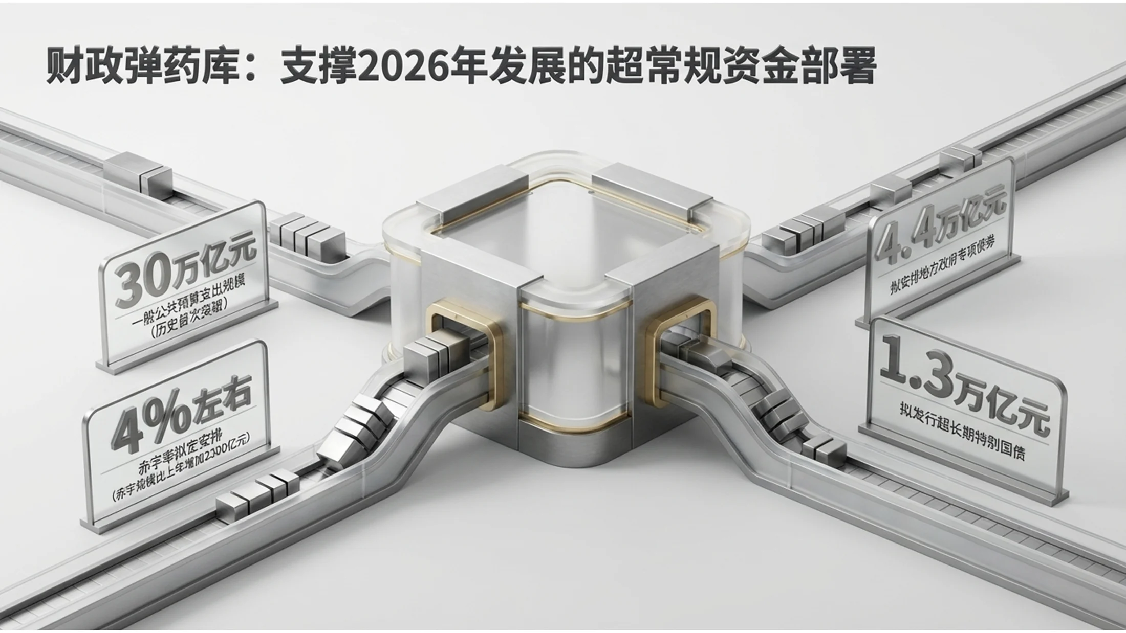 3D渲染金属玻璃风格政府工作报告PPT - 预览图6