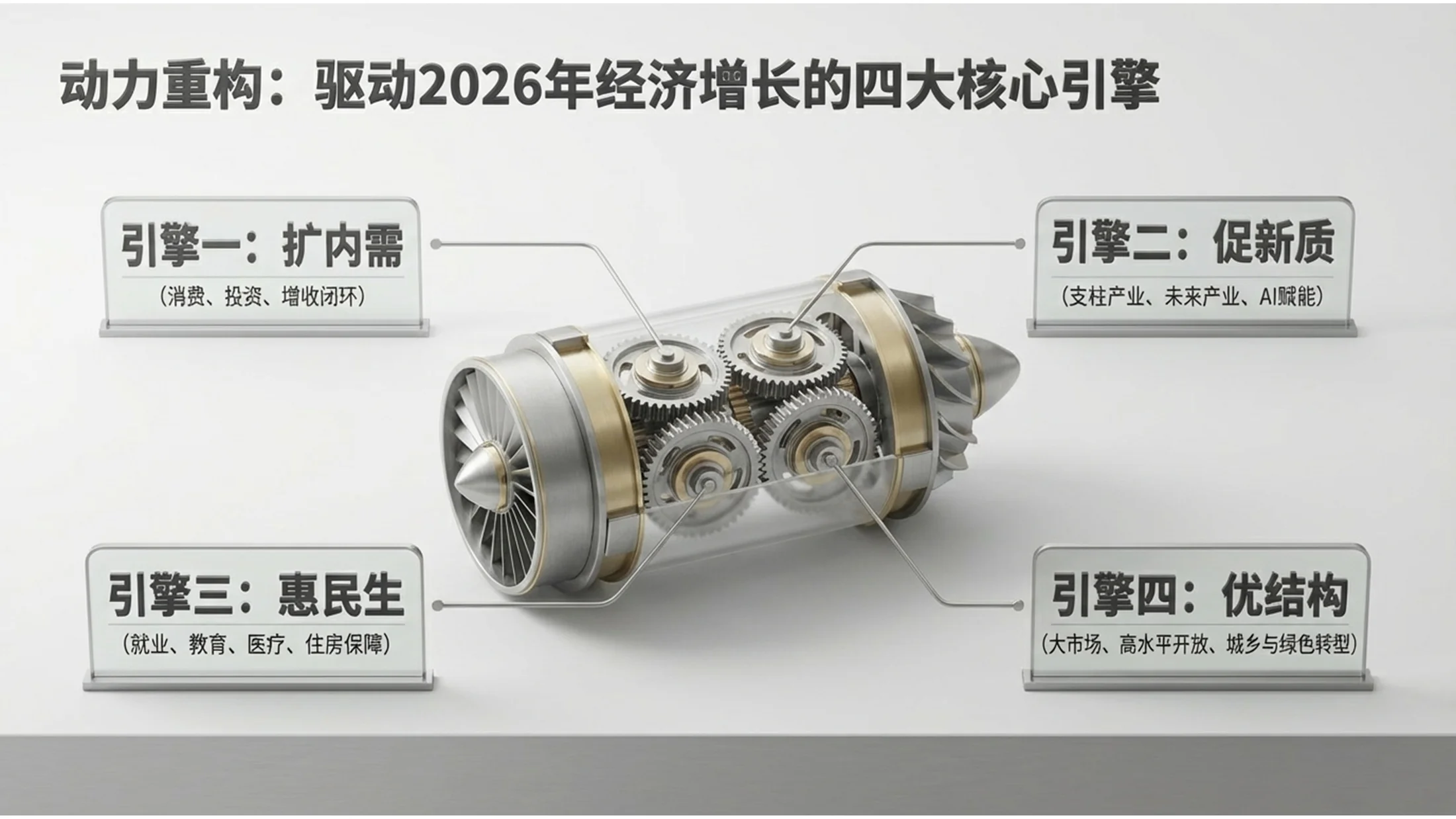 3D渲染金属玻璃风格政府工作报告PPT - 预览图7