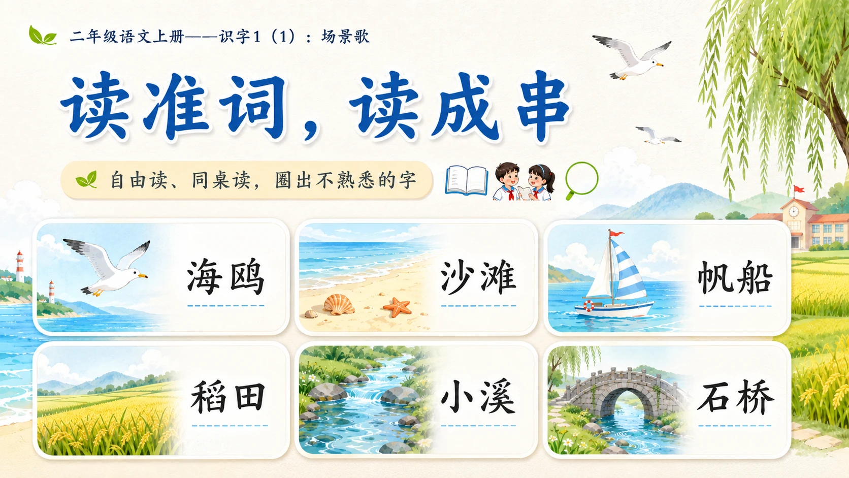 小学六年制统编教材系列课件——二年级语文上册：识字1 场景歌（1） - 预览图3