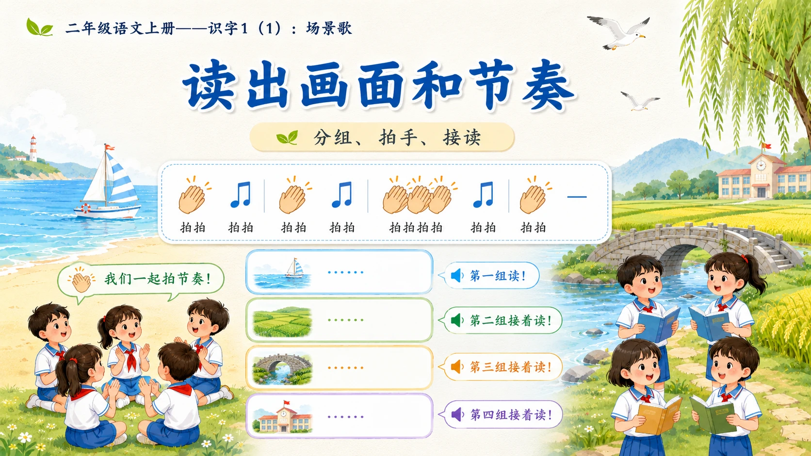 小学六年制统编教材系列课件——二年级语文上册：识字1 场景歌（1） - 预览图8