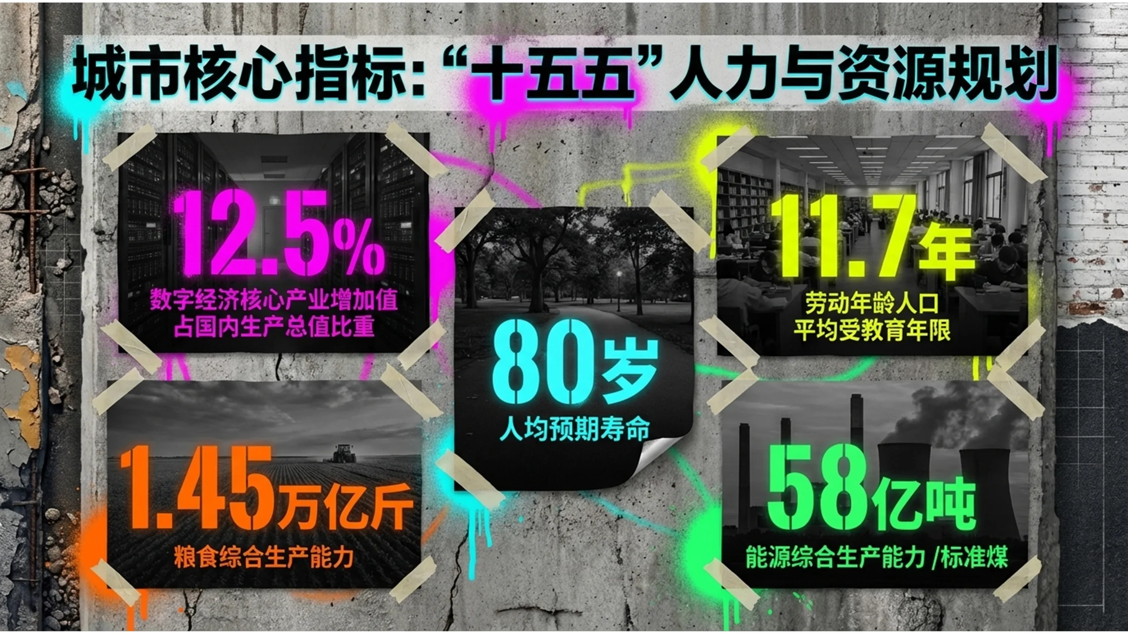 街头荧光涂鸦艺术风格政府工作报告PPT - 预览图4