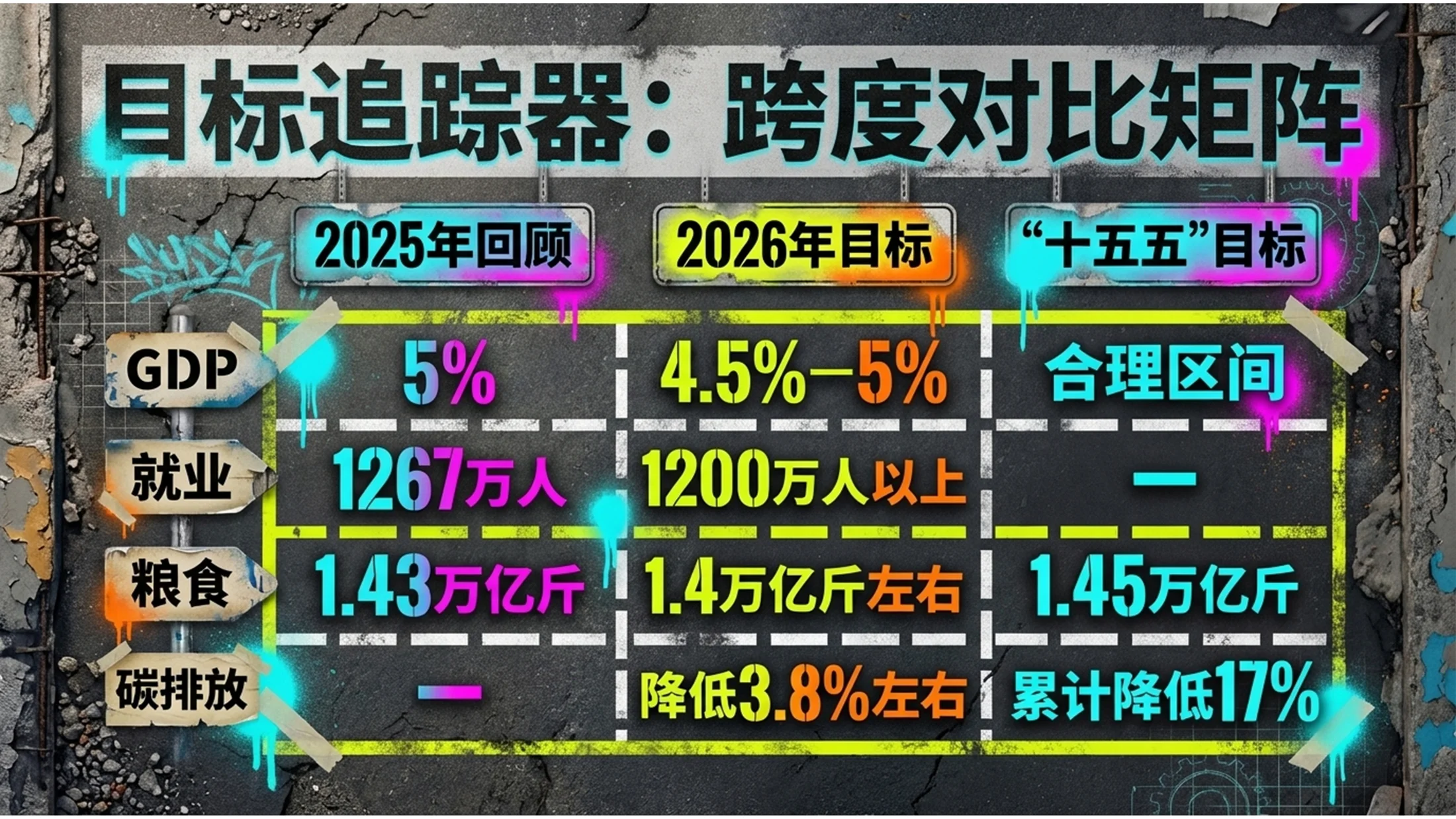 街头荧光涂鸦艺术风格政府工作报告PPT - 预览图5