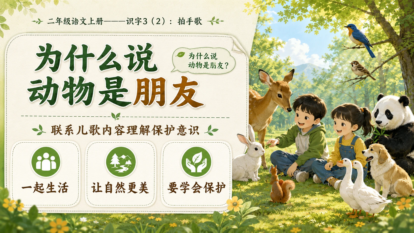 小学六年制统编教材系列课件——二年级语文上册：识字3 拍手歌（2） - 预览图8