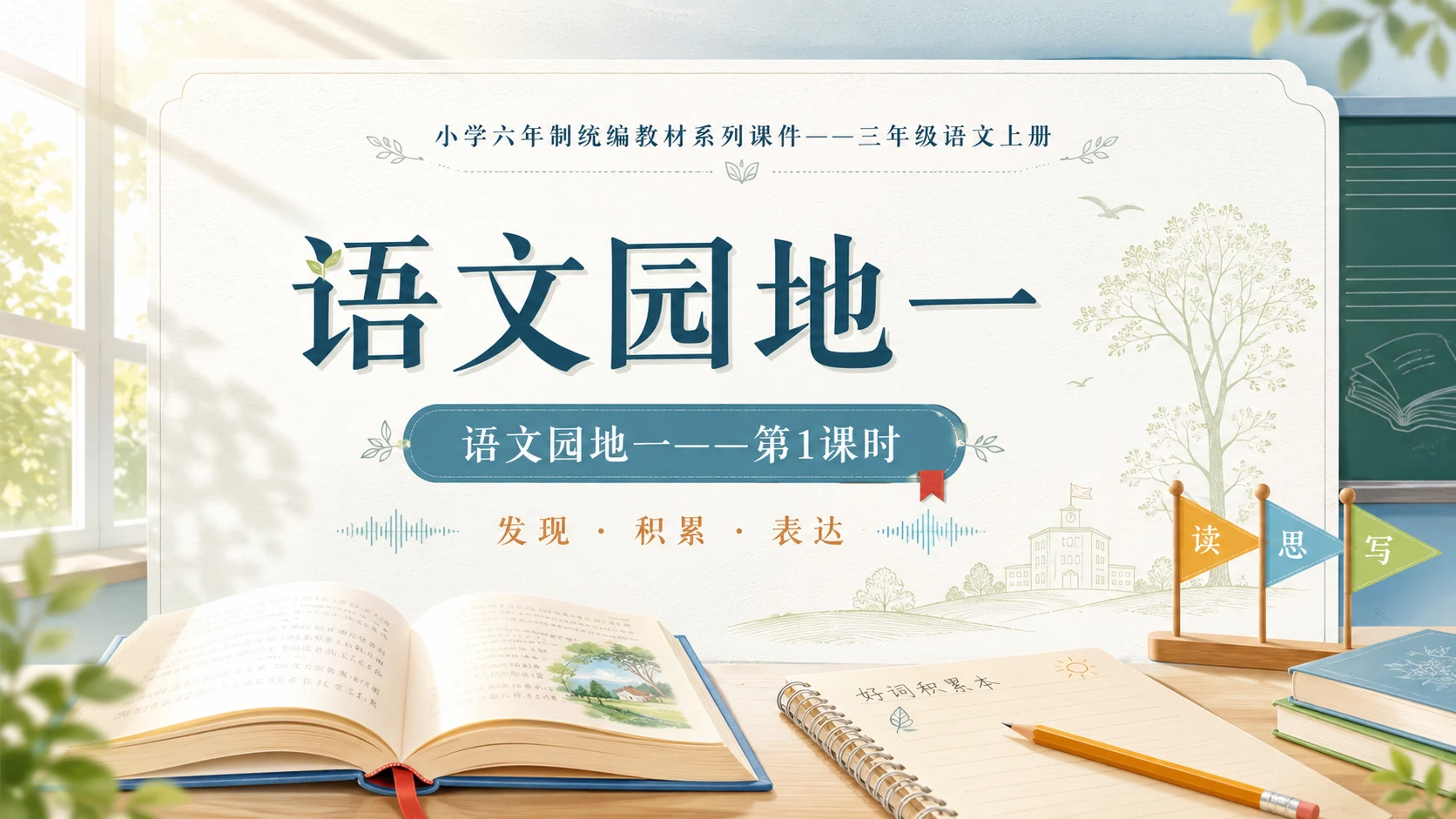 小学六年制统编教材系列课件——三年级语文上册：语文园地一（1） - 预览图1