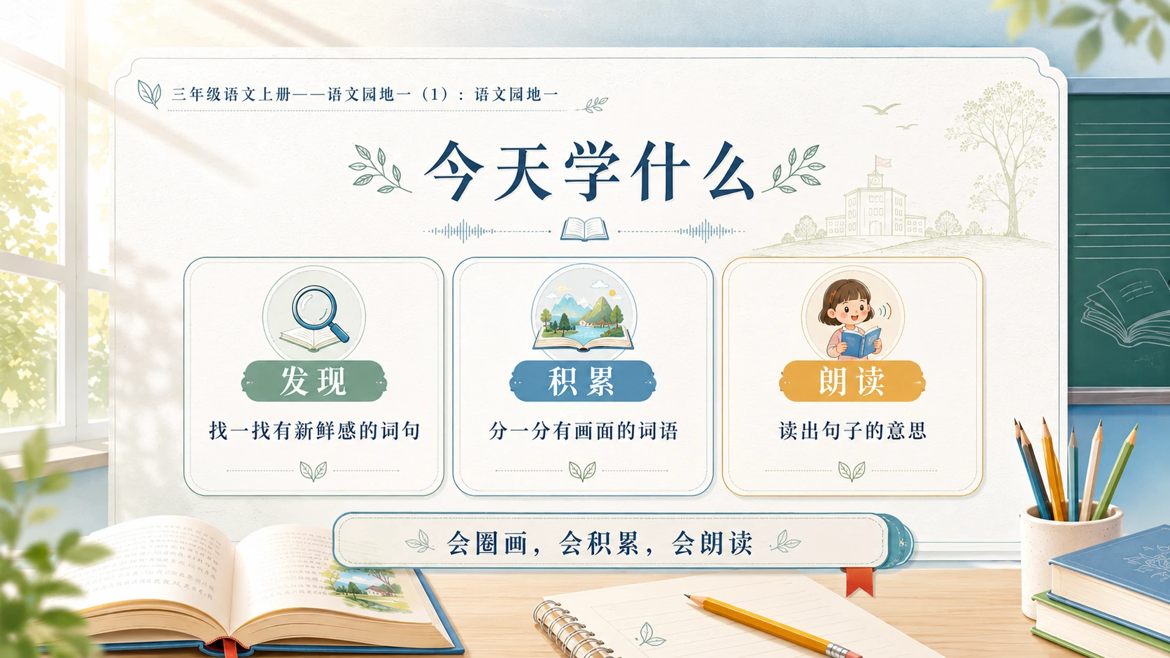 小学六年制统编教材系列课件——三年级语文上册：语文园地一（1） - 预览图2