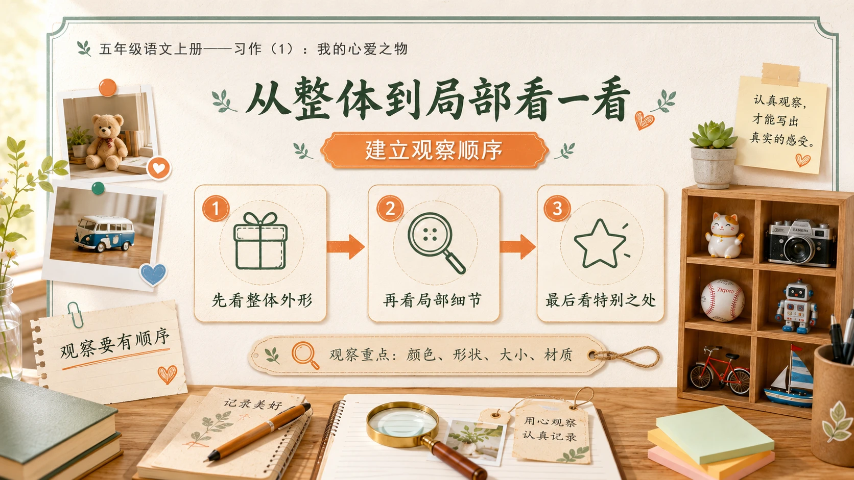 小学六年制统编教材系列课件——五年级语文上册：习作：我的心爱之物（1） - 预览图5