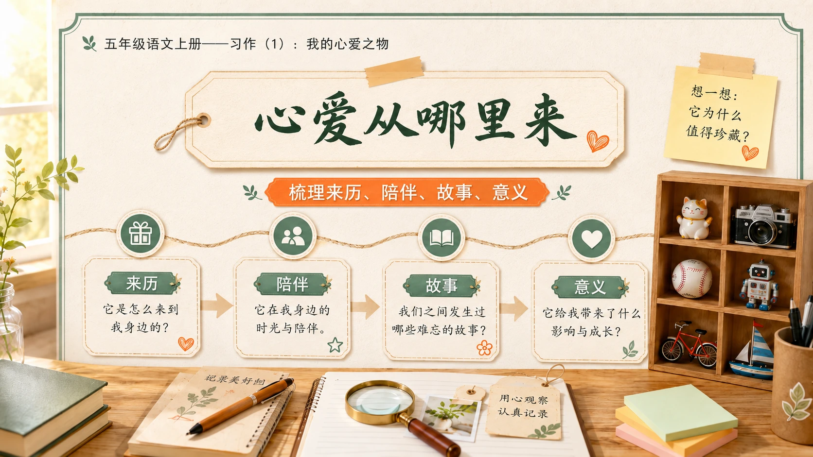 小学六年制统编教材系列课件——五年级语文上册：习作：我的心爱之物（1） - 预览图7