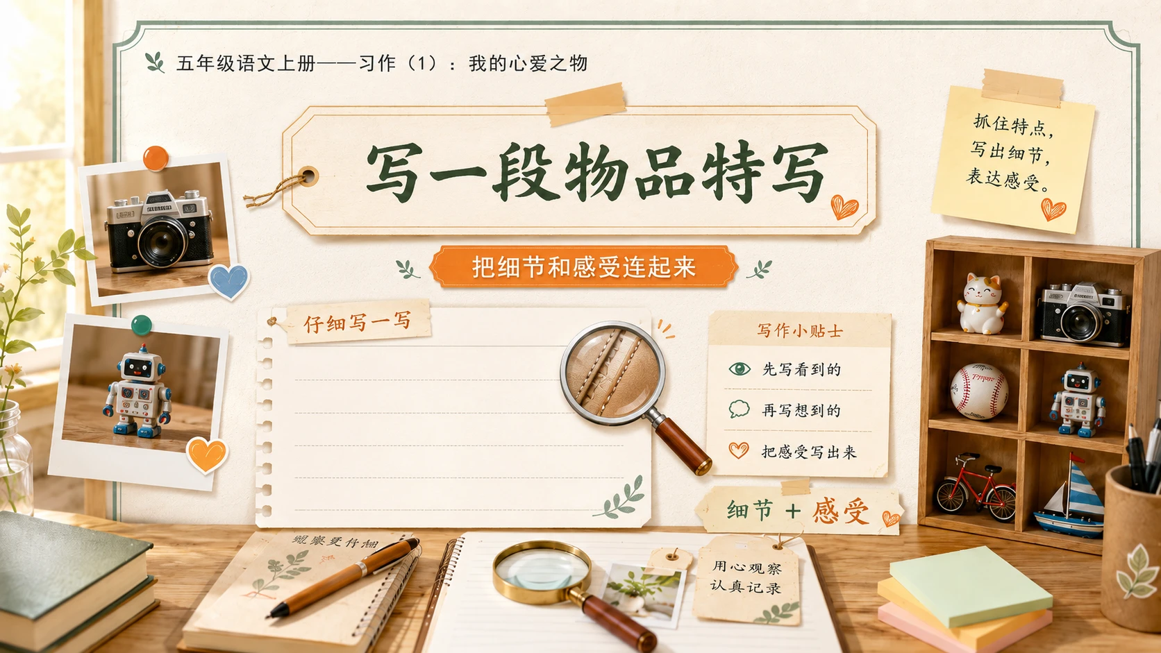 小学六年制统编教材系列课件——五年级语文上册：习作：我的心爱之物（1） - 预览图10
