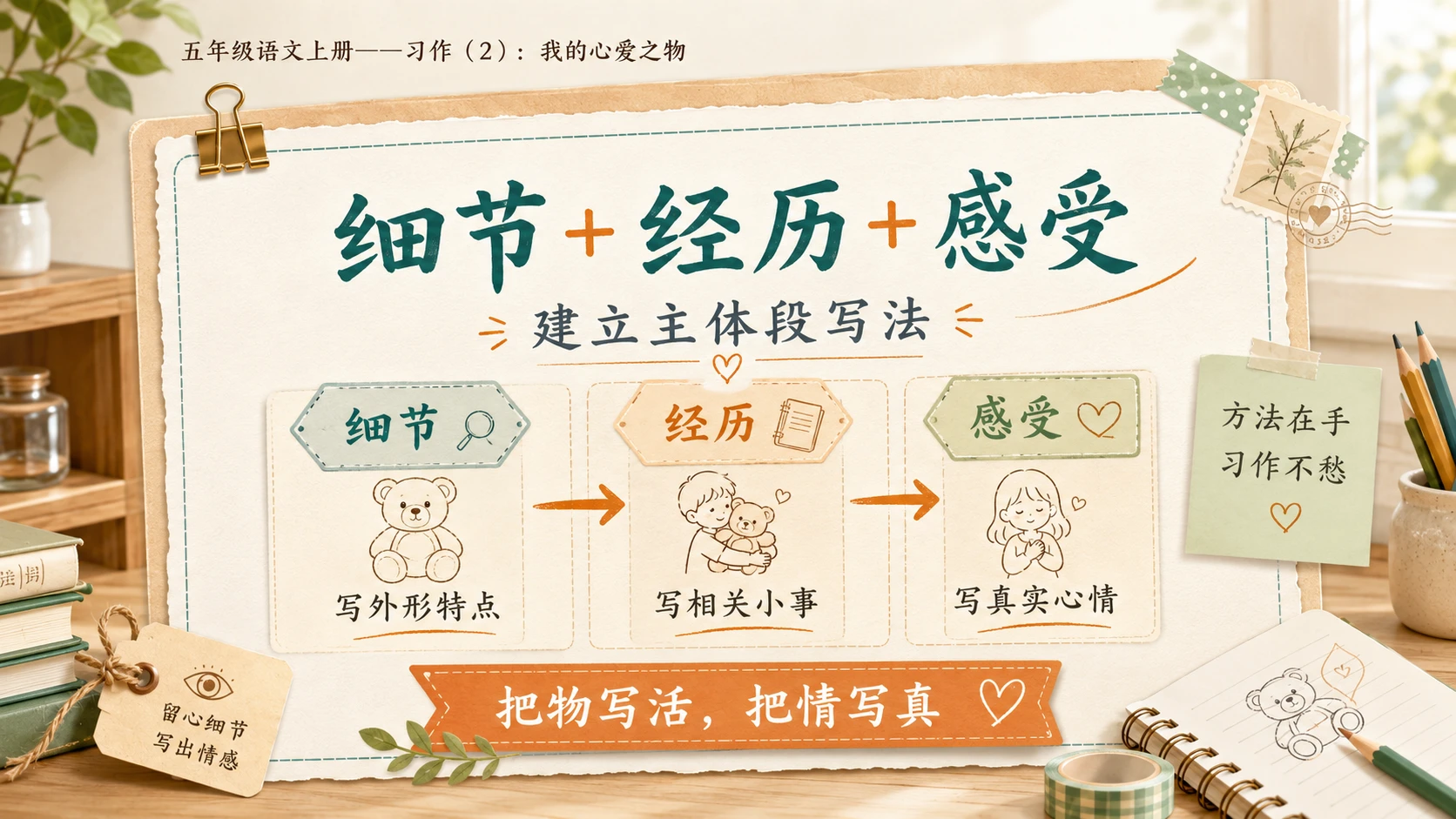 小学六年制统编教材系列课件——五年级语文上册：习作：我的心爱之物（2） - 预览图4