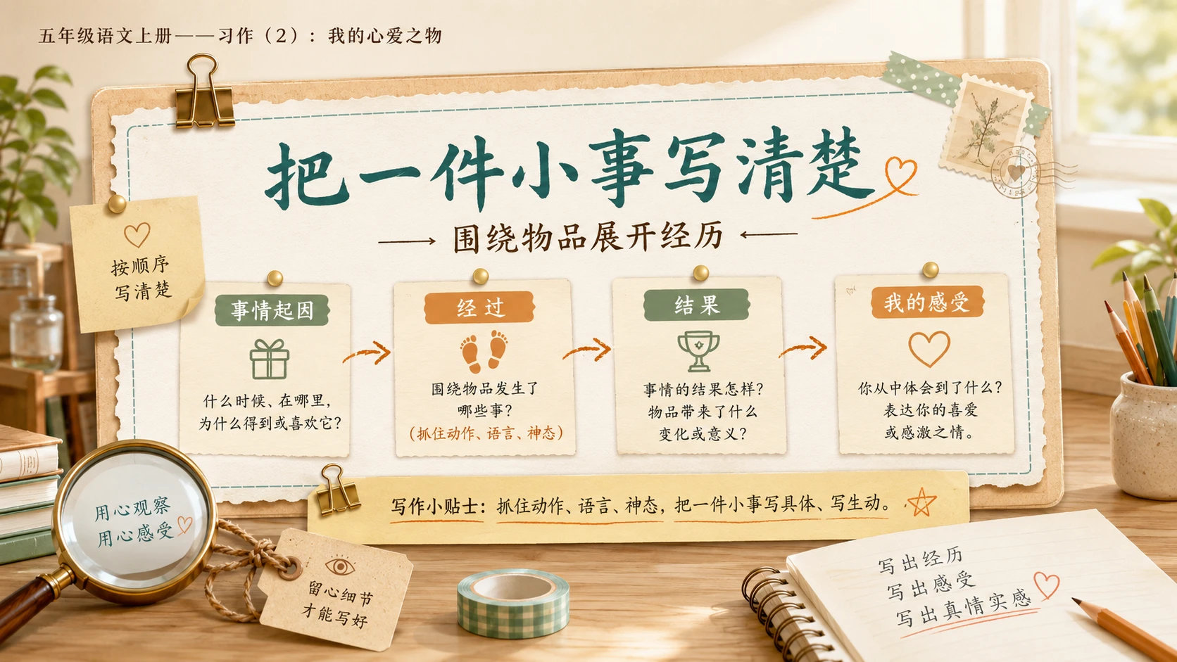 小学六年制统编教材系列课件——五年级语文上册：习作：我的心爱之物（2） - 预览图6