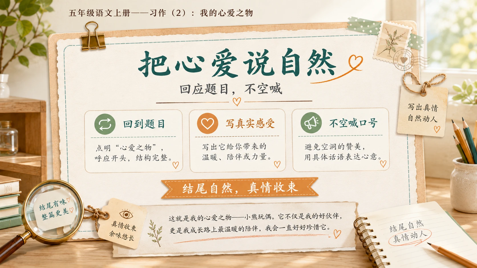 小学六年制统编教材系列课件——五年级语文上册：习作：我的心爱之物（2） - 预览图7