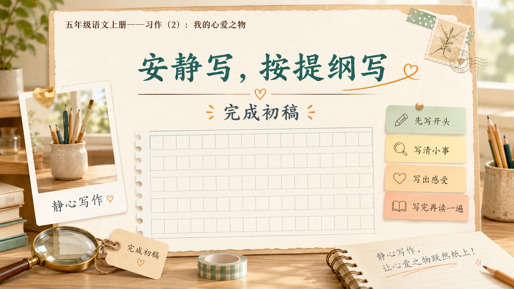 小学六年制统编教材系列课件——五年级语文上册：习作：我的心爱之物（2） - 预览图8
