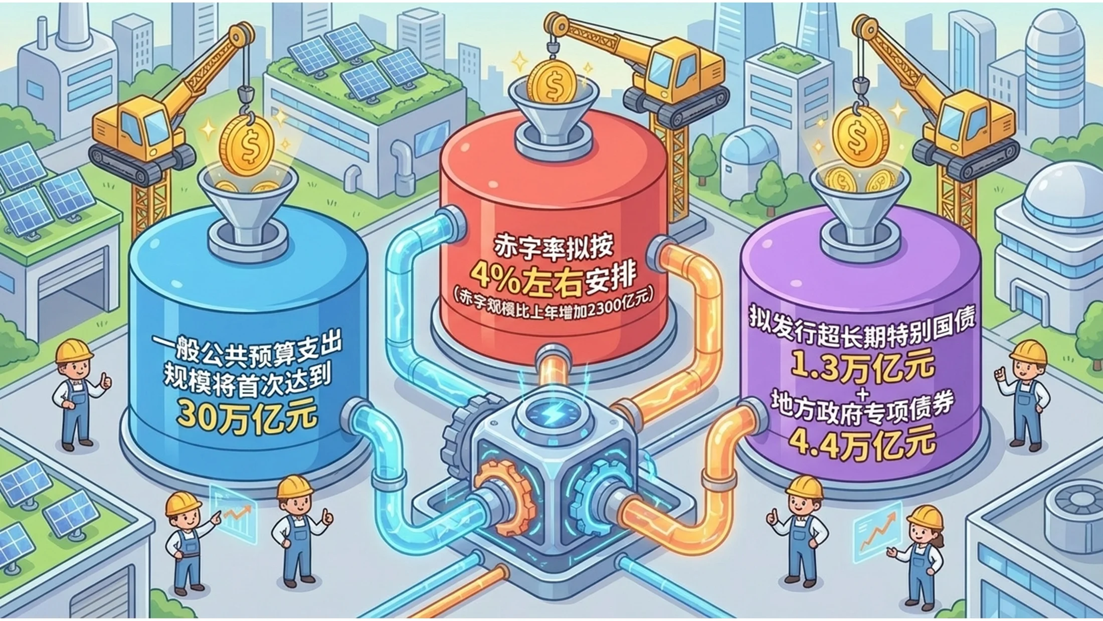 手绘卡通风格政府工作报告PPT - 预览图10