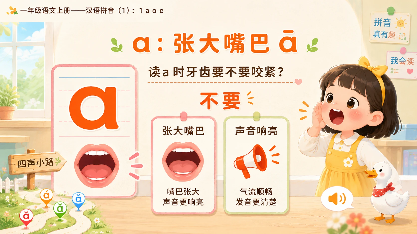 小学六年制统编教材系列课件——一年级语文上册：1 a o e（1） - 预览图4