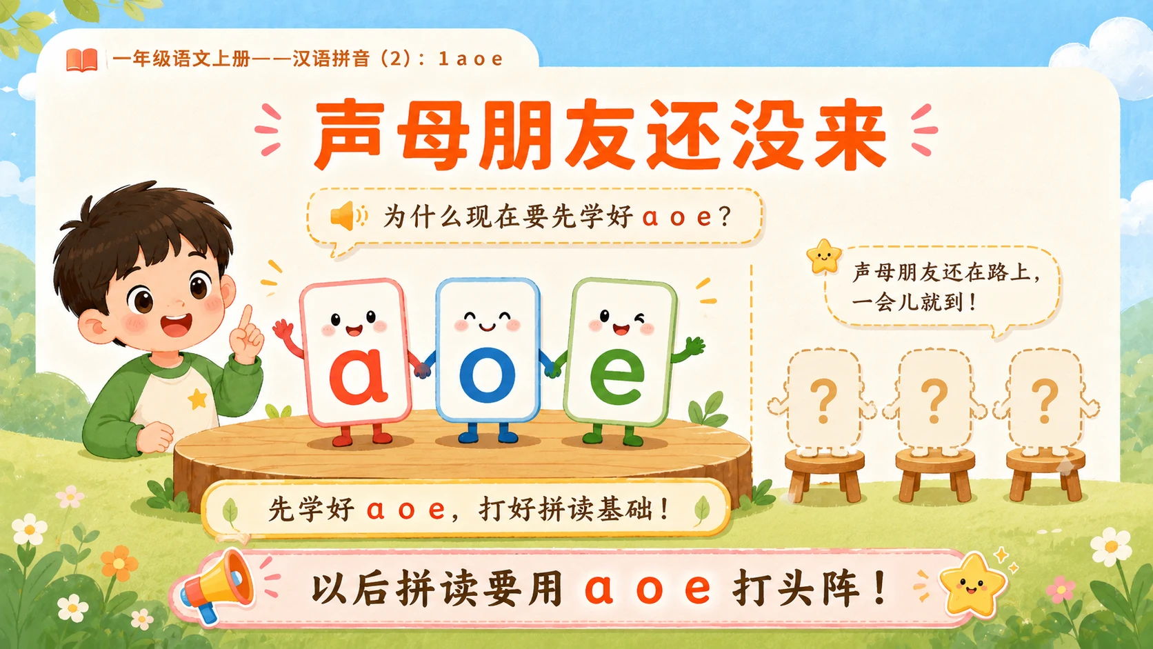 小学六年制统编教材系列课件——一年级语文上册：1 a o e（2） - 预览图13