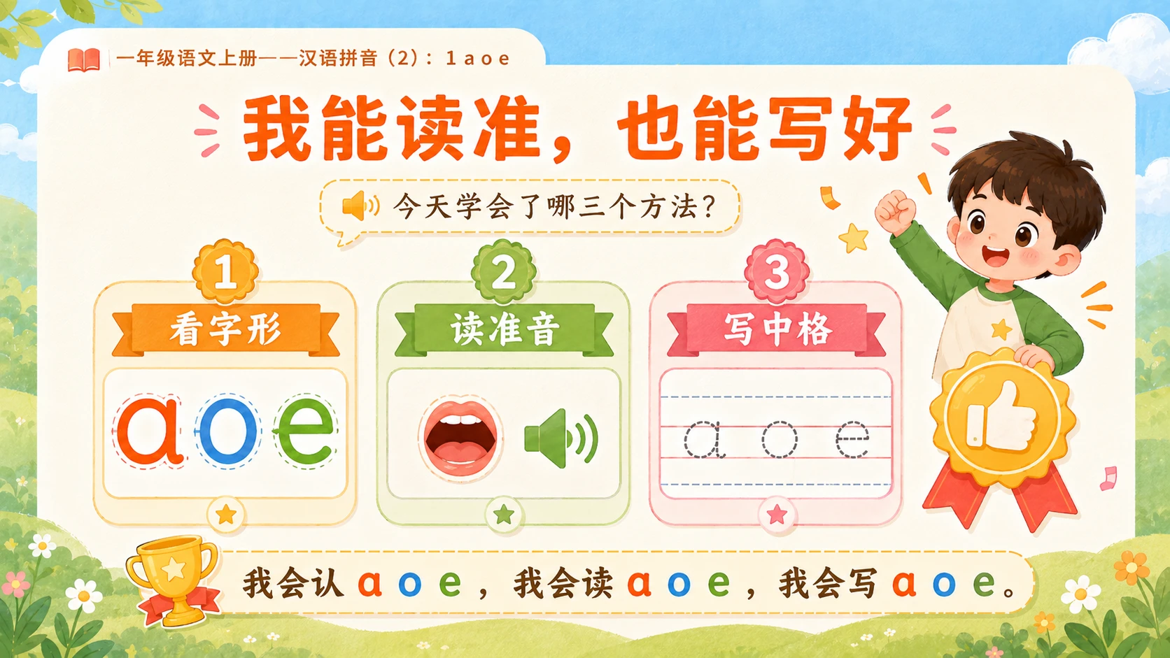 小学六年制统编教材系列课件——一年级语文上册：1 a o e（2） - 预览图17