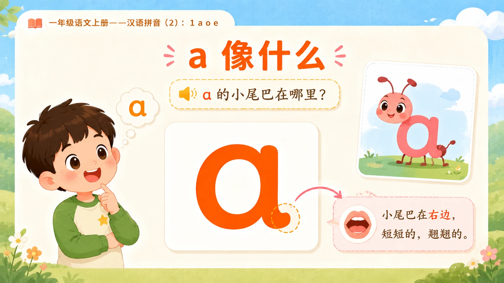 小学六年制统编教材系列课件——一年级语文上册：1 a o e（2） - 预览图3