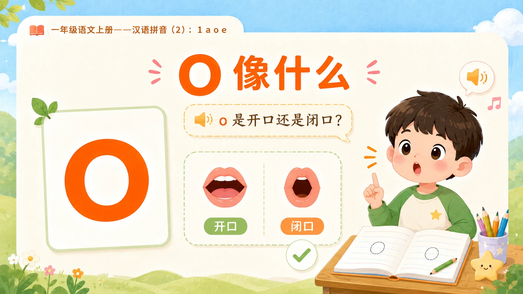 小学六年制统编教材系列课件——一年级语文上册：1 a o e（2） - 预览图4