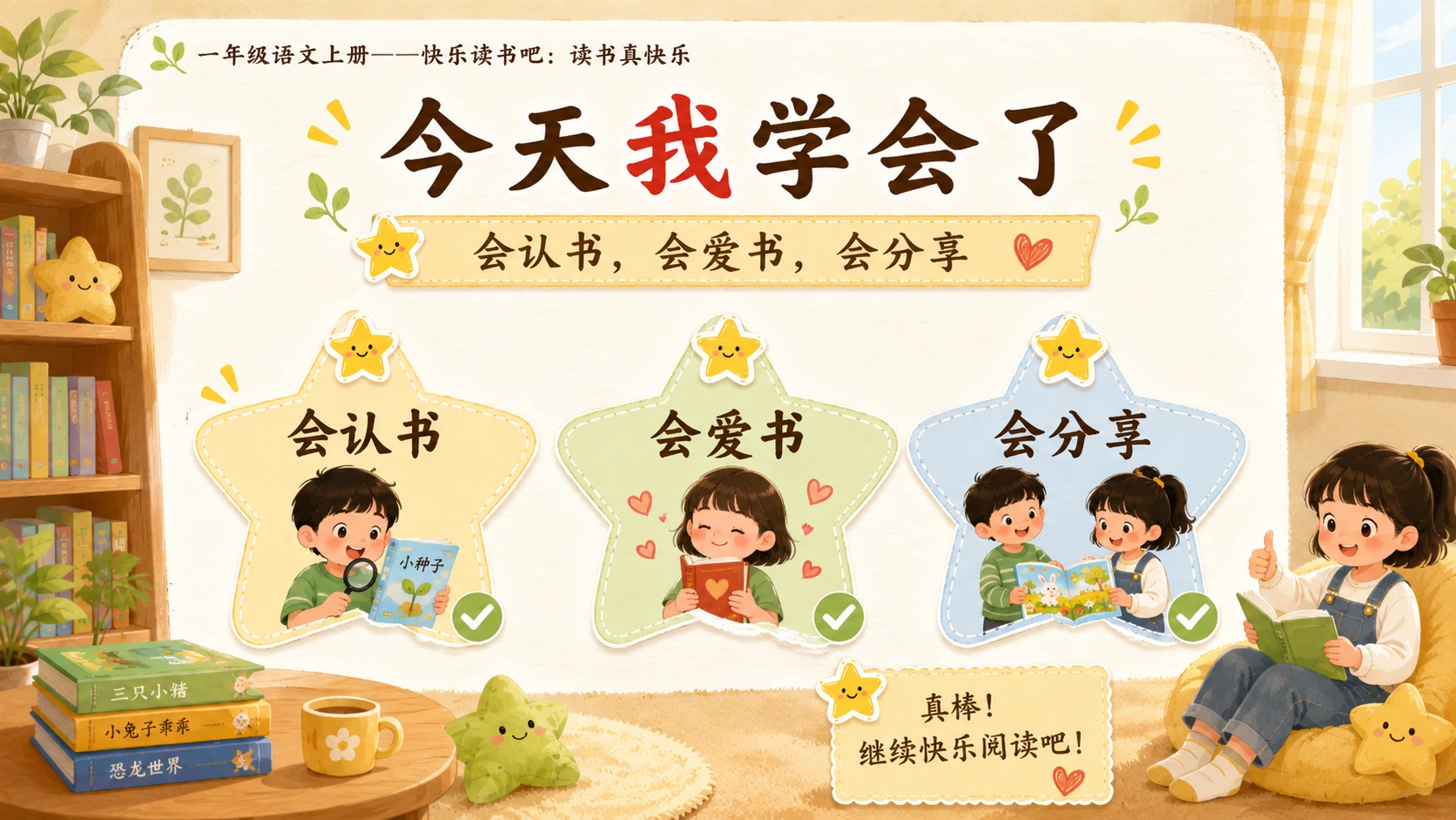 小学六年制统编教材系列课件——一年级语文上册：读书真快乐 - 预览图11