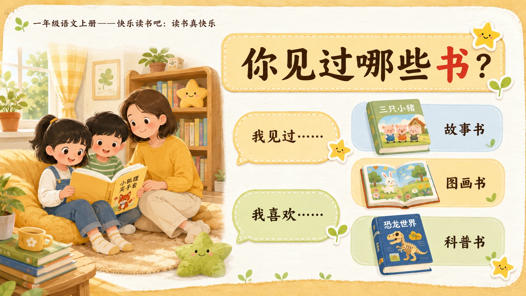 小学六年制统编教材系列课件——一年级语文上册：读书真快乐 - 预览图2