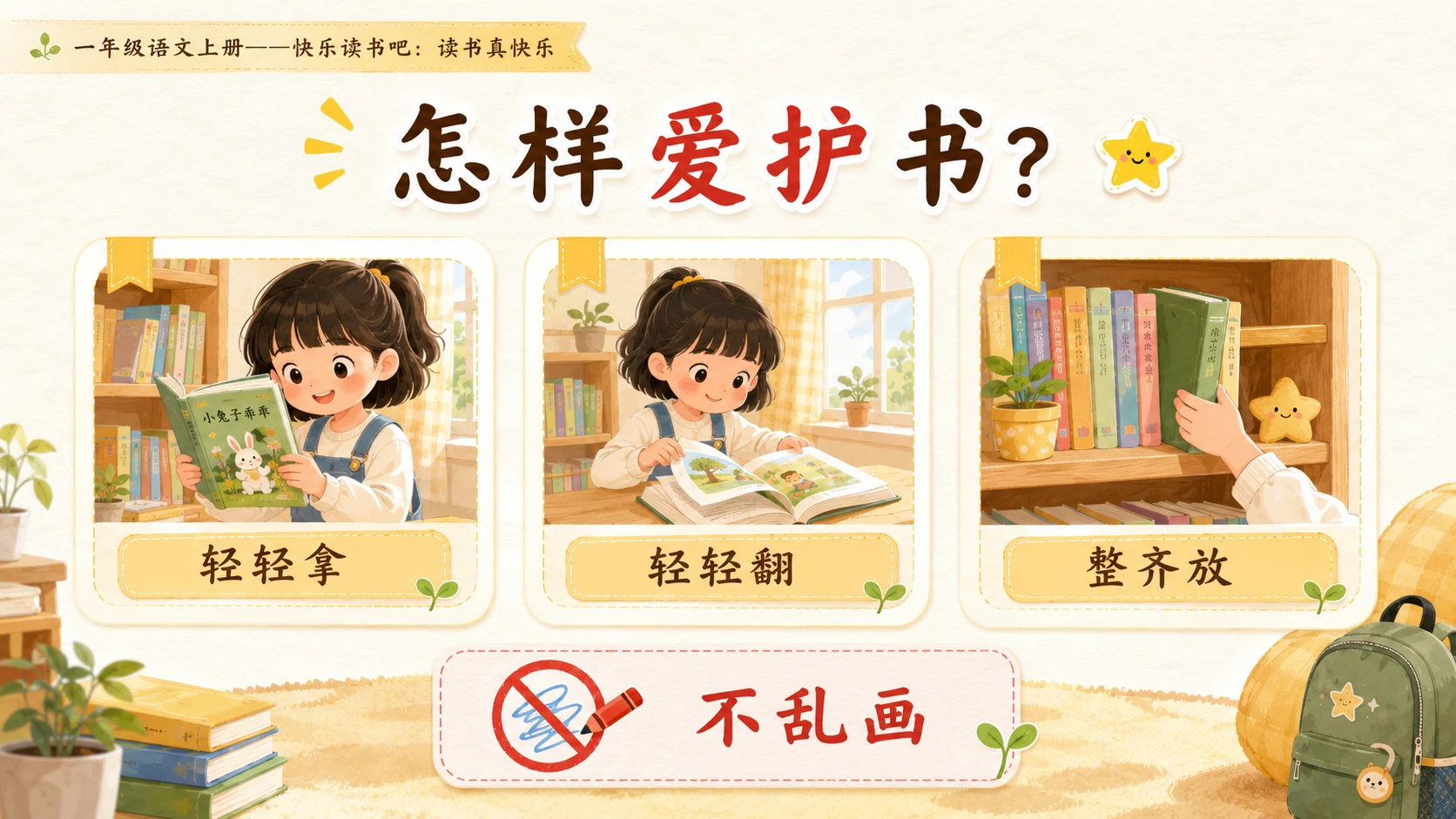 小学六年制统编教材系列课件——一年级语文上册：读书真快乐 - 预览图4