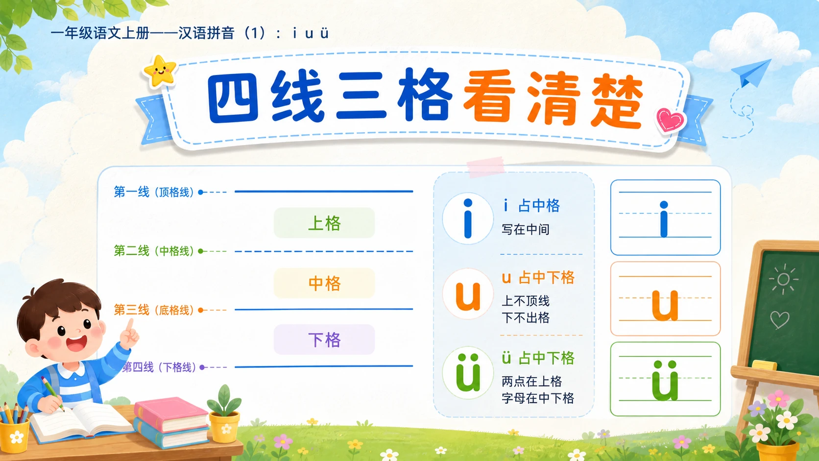 小学六年制统编教材系列课件——一年级语文上册：i u ü（1） - 预览图12