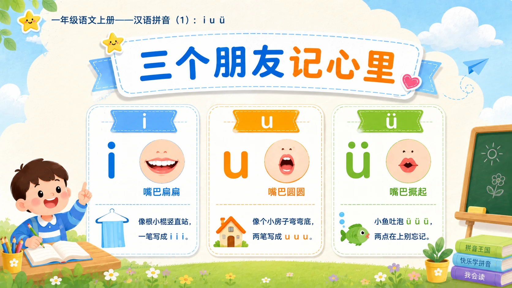 小学六年制统编教材系列课件——一年级语文上册：i u ü（1） - 预览图16