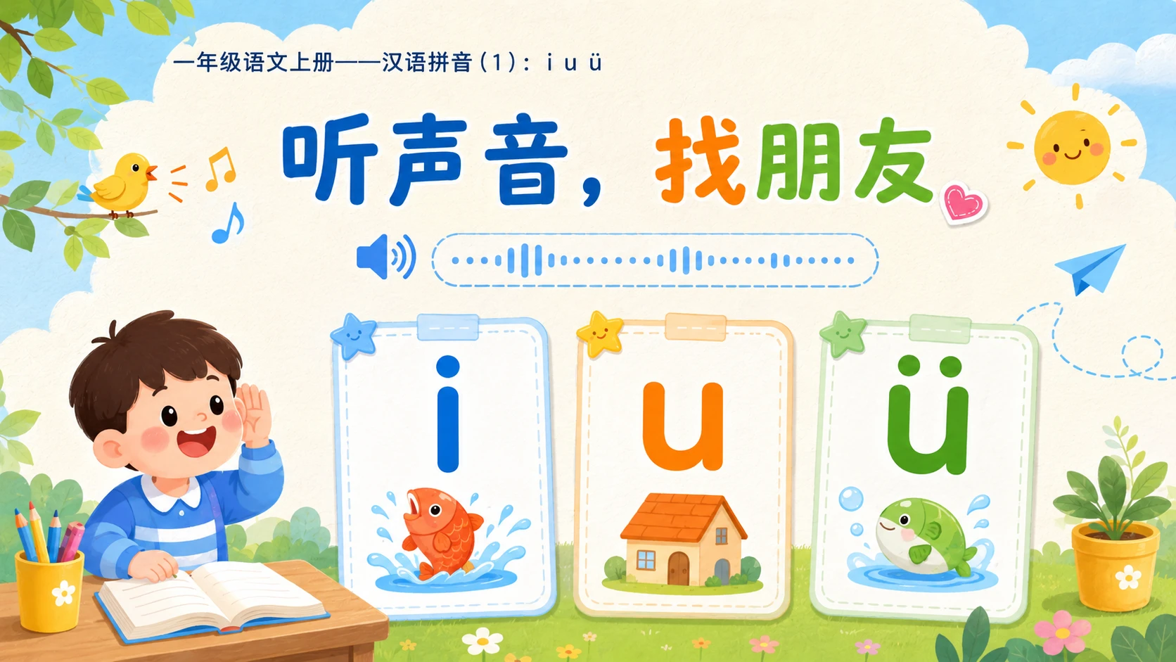 小学六年制统编教材系列课件——一年级语文上册：i u ü（1） - 预览图3