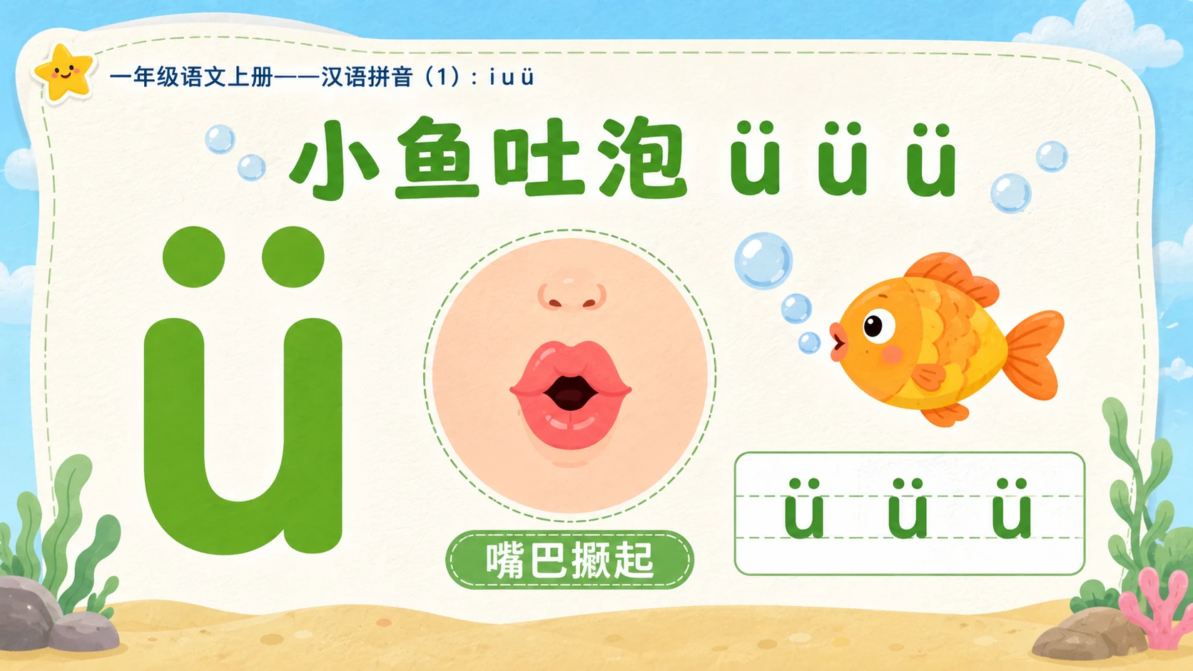小学六年制统编教材系列课件——一年级语文上册：i u ü（1） - 预览图6