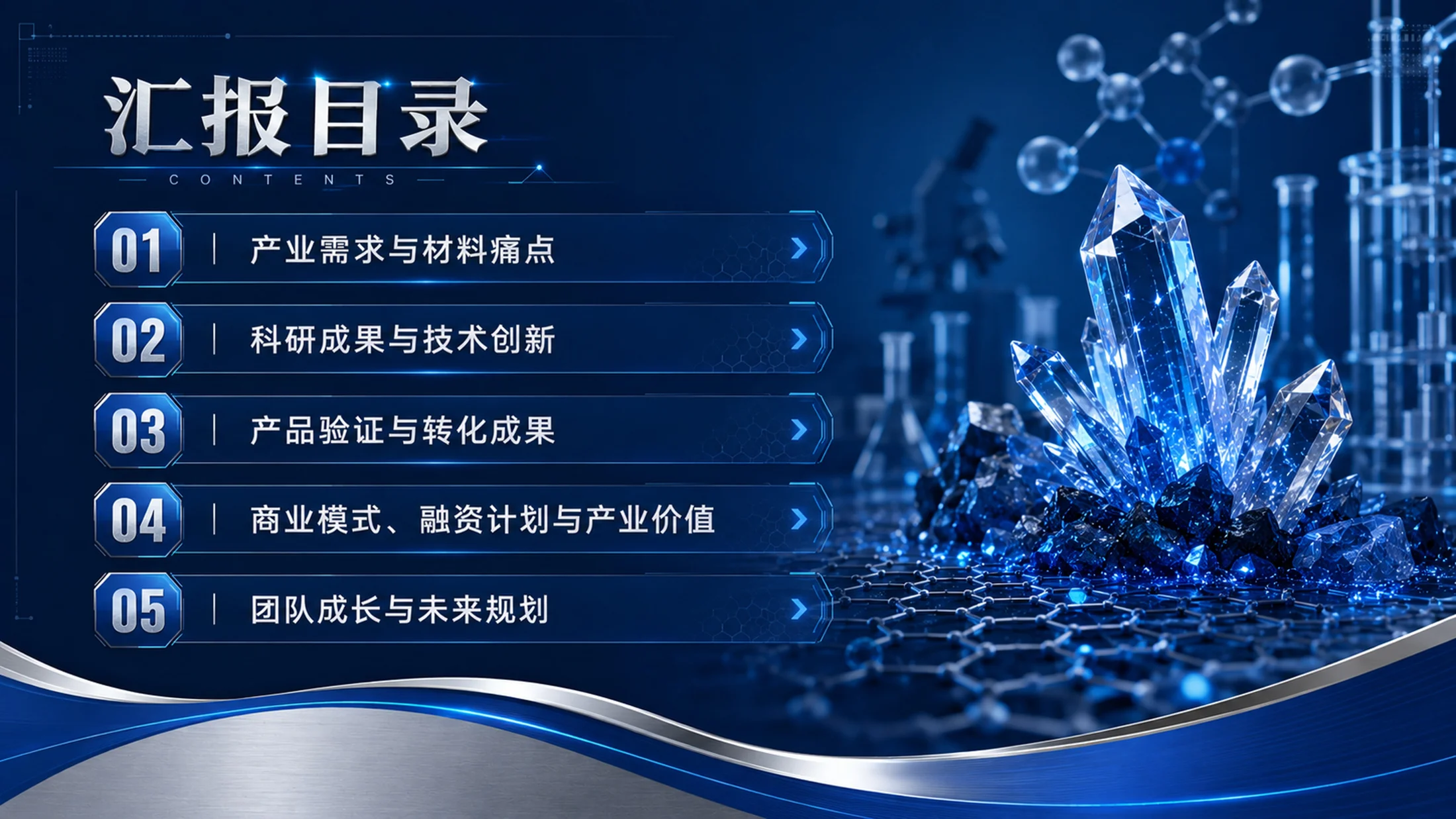《材启未来｜大学生创新创业大赛新材料科研成果转化项目PPT模板》 - 预览图4