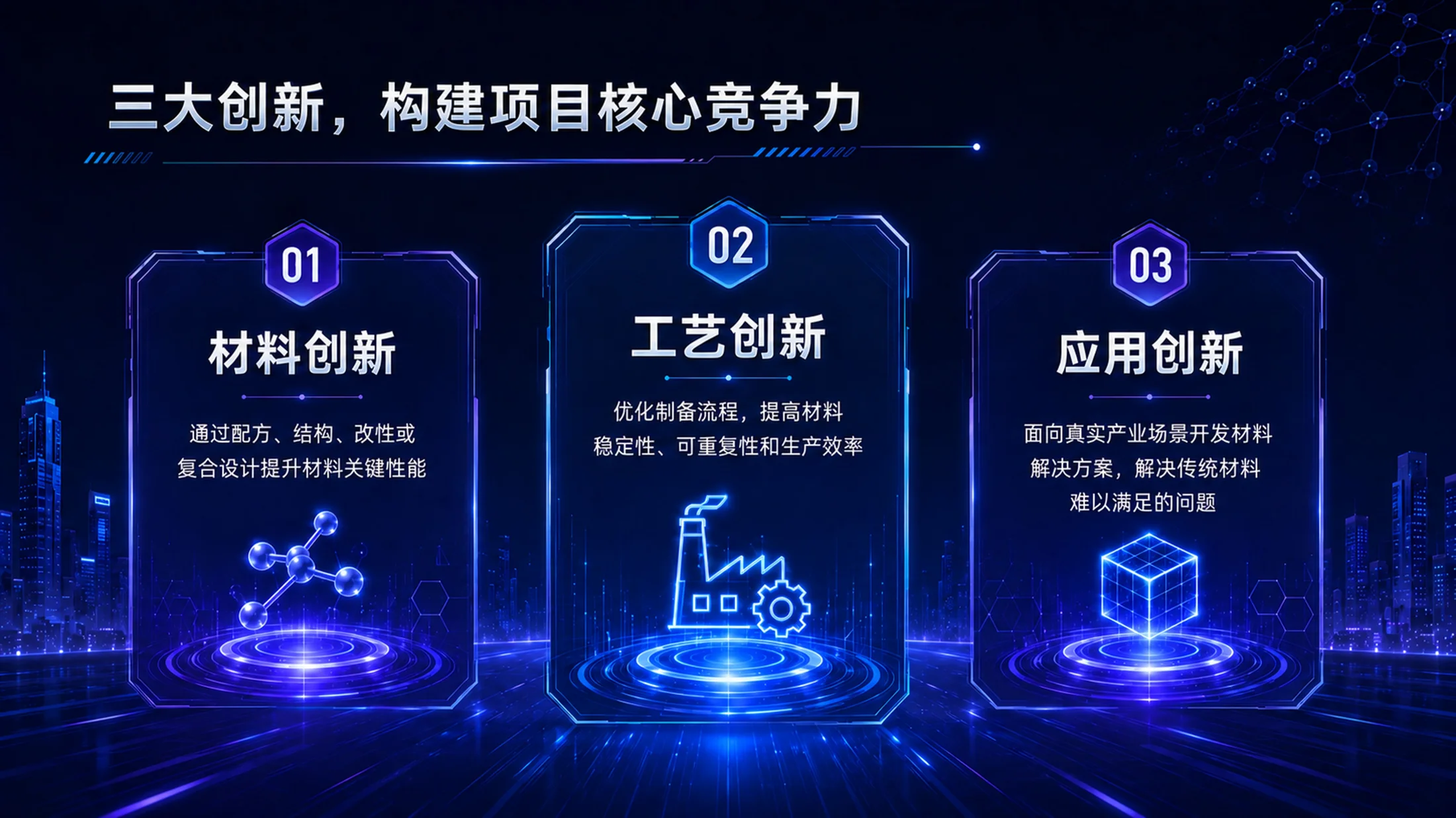 《材启未来｜大学生创新创业大赛新材料科研成果转化项目PPT模板》 - 预览图17